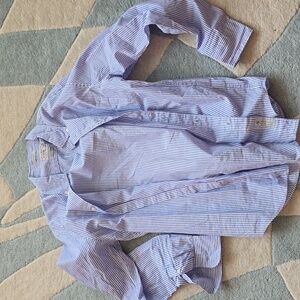 J. Crew Classic Blue and White Striped Shirt